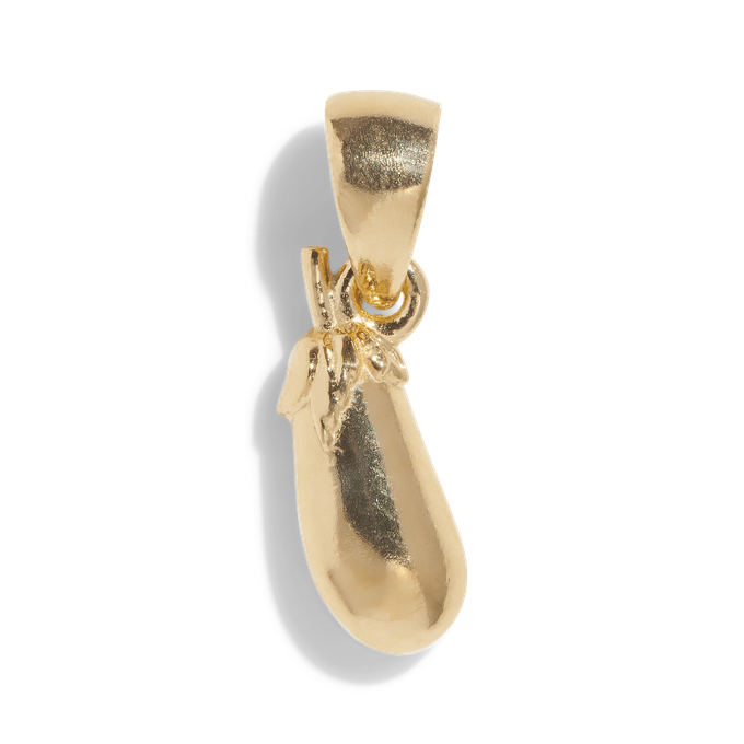 THE EGGPLANT PENDANT - Solid 14k yellow gold from Bound Studios