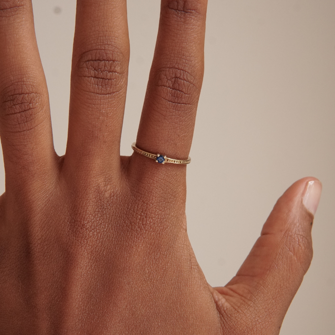 THE EMMA RING BLUE - solid gold from Bound Studios
