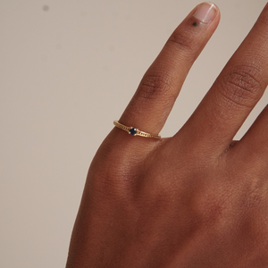 THE EMMA RING BLUE - solid gold from Bound Studios