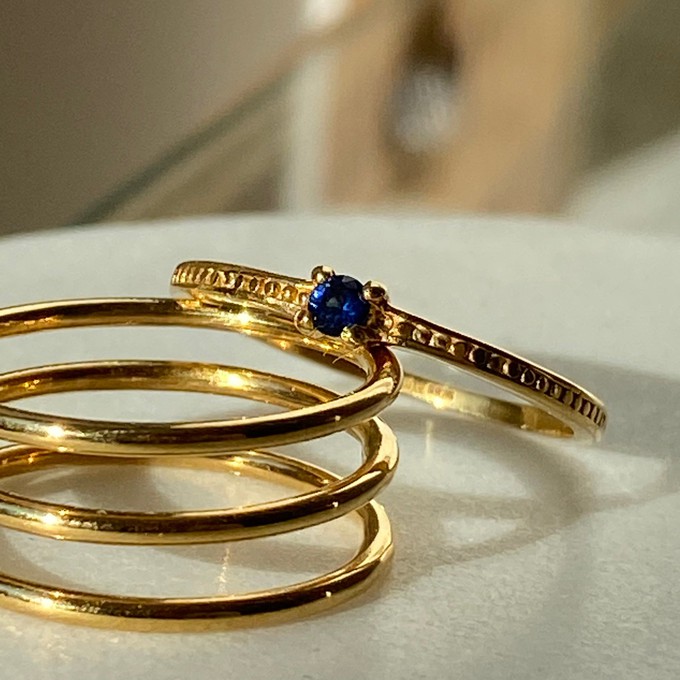 THE EMMA RING BLUE - solid gold from Bound Studios