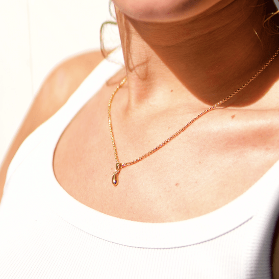 THE EGGPLANT PENDANT - Solid 14k yellow gold from Bound Studios