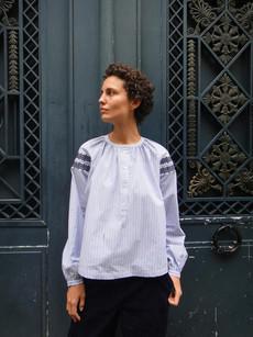 Blouse Rachel - blue stripes via Brand Mission