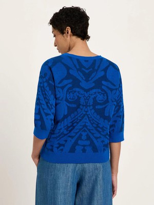 Jacquard pullover - lapis midnight from Brand Mission