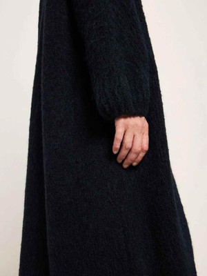Gebreid lang alpaca vest - navy from Brand Mission