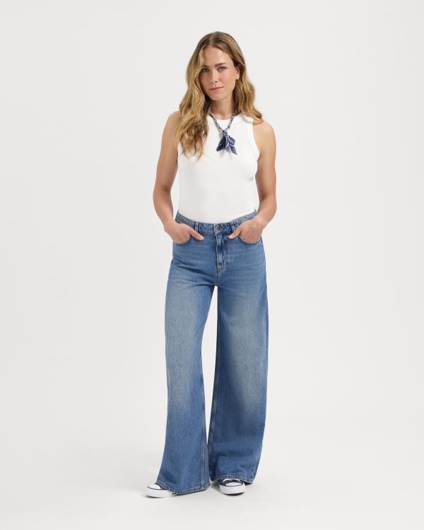 Francis wide jeans - rosebowl blue from Brand Mission