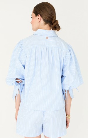 Himari blouse - sky blue stripe from Brand Mission