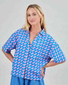 Gum oversized blouse - pink blue via Brand Mission