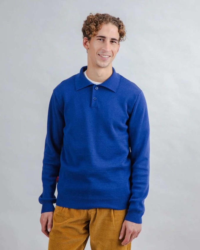 Knitted Polo - blue from Brand Mission
