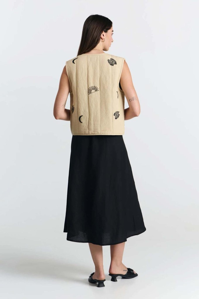 Aneto gilet embroidery - beige from Brand Mission