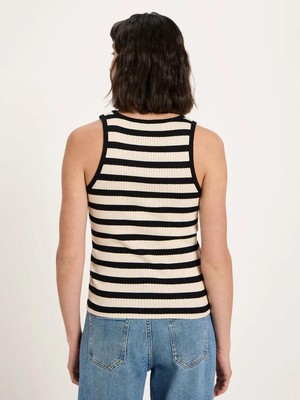 Tanktop strepen - zwart creme from Brand Mission