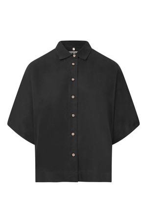 Kimono linnen blouse - zwart from Brand Mission