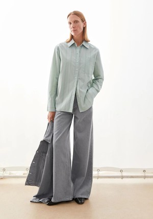 Stripe loose blouse - foam pool green from Brand Mission