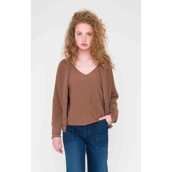 Tess cardigan - mid brown from Brand Mission