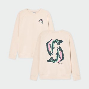 Malmoe sweater cut out troat - oat white from Brand Mission