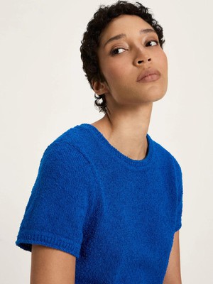 Bouclé top korte mouw - lapis from Brand Mission