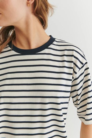 Raja top stripe - whisper white-sky captain from Brand Mission