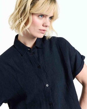 Zeel linnen blouse - navy from Brand Mission