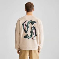 Malmoe sweater cut out troat - oat white via Brand Mission