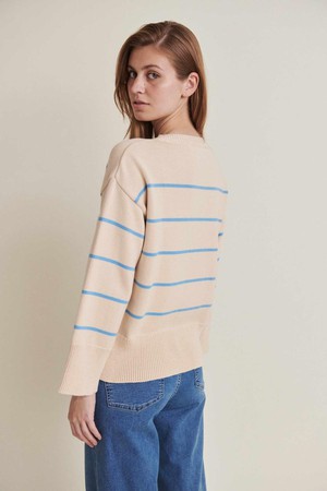 Winie stripe trui - birch/alaskan blue from Brand Mission