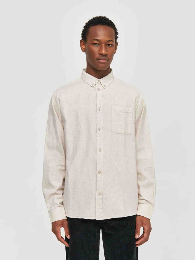Organic cotton flannel shirt  - Greige from Brand Mission