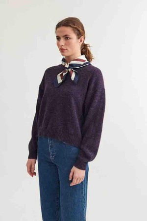 Lily crew neck - bordeaux melange from Brand Mission