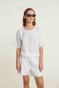 Adie crop tee - bright white via Brand Mission