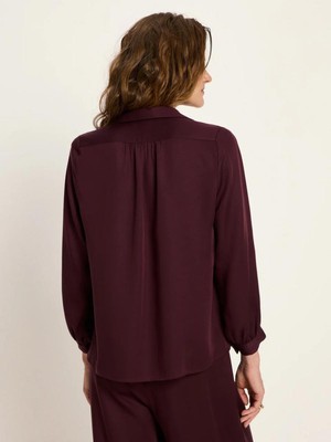 Blouse met plooitjes - bordeaux from Brand Mission