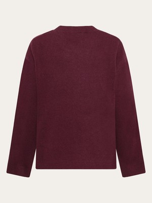 Crewneck lamswol trui - fig from Brand Mission