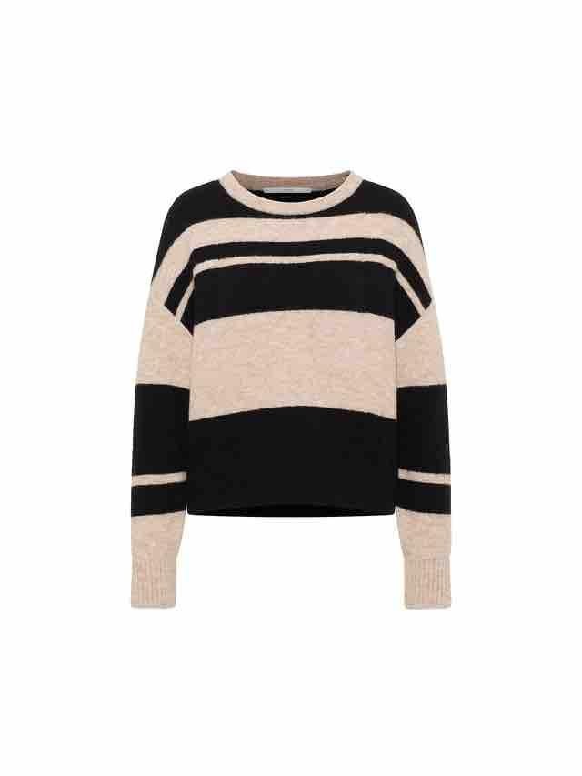Virgin wollen trui ronde hals - nude black from Brand Mission