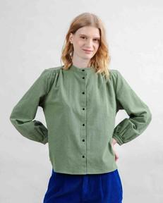 Blouse mini check - olive via Brand Mission
