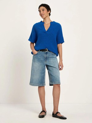 Bouclé top - lapis from Brand Mission