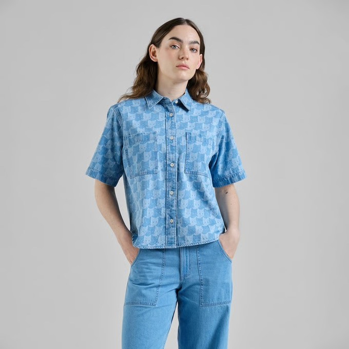 Stensvik denim blouse cats - light blue from Brand Mission