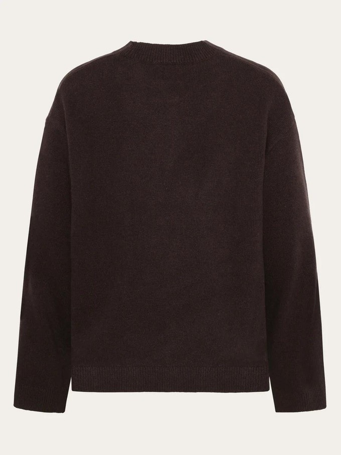 Crewneck lamswol trui - chocolate from Brand Mission