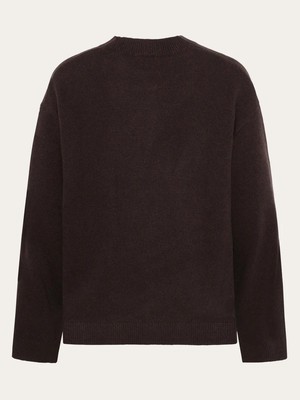 Crewneck lamswol trui - chocolate from Brand Mission