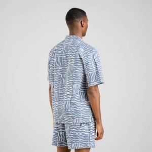 Marstrand shirt - wave tiles blue from Brand Mission