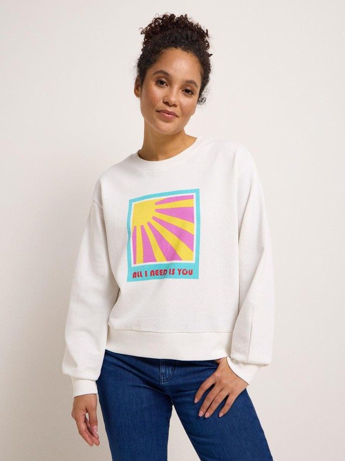 Sweatshirt Sun - Off white/Aqua from Brand Mission