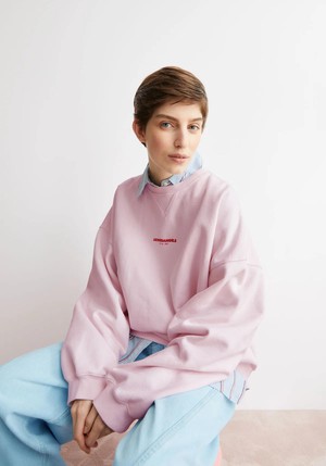 Dye crewneck sweater - pink mist from Brand Mission