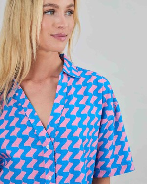 Gum oversized blouse - pink blue from Brand Mission