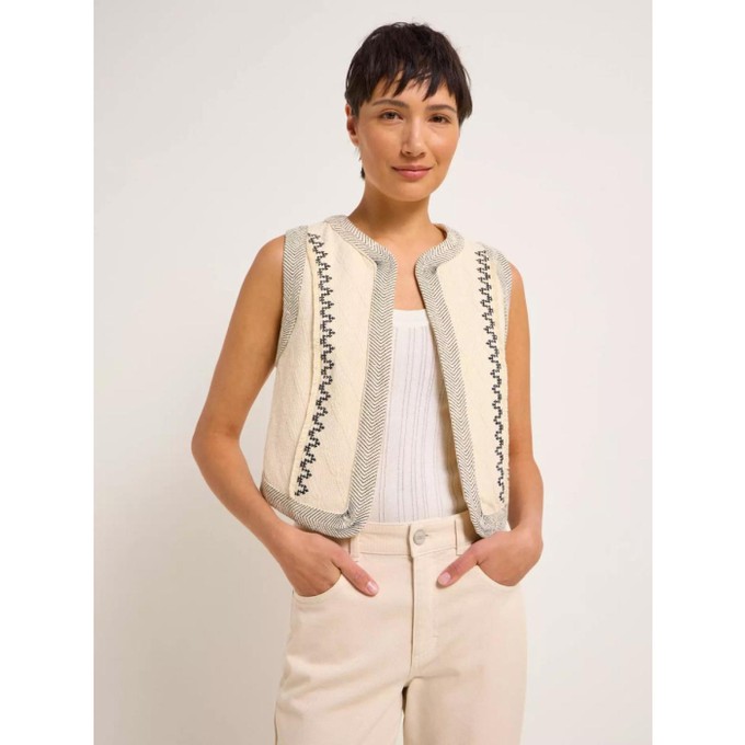 Gilet met structuur & stiksels - natural undyed from Brand Mission