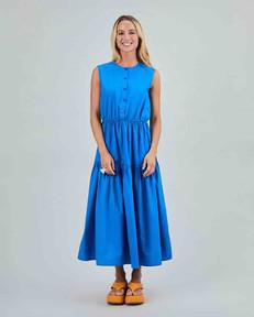 Sleeveless shirt dress - blue via Brand Mission