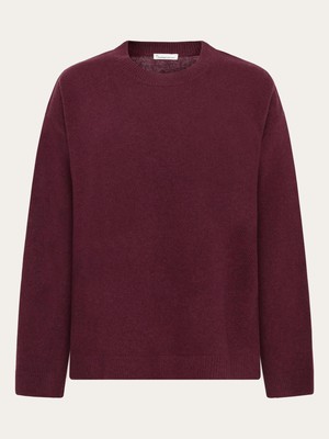 Crewneck lamswol trui - fig from Brand Mission