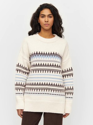 Wool pattern boxy sweater - offwhite from Brand Mission Wool pattern boxy sweater - offwhite from Brand Mission
