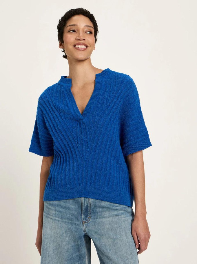 Bouclé top - lapis from Brand Mission