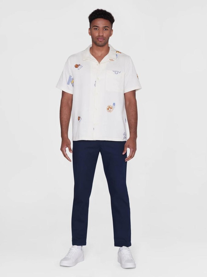 Short sleeve shirt embroidery - egret from Brand Mission