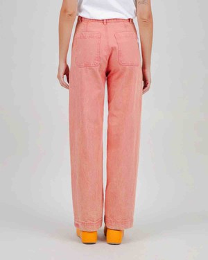 Washed denim straight leg pants - pink from Brand Mission