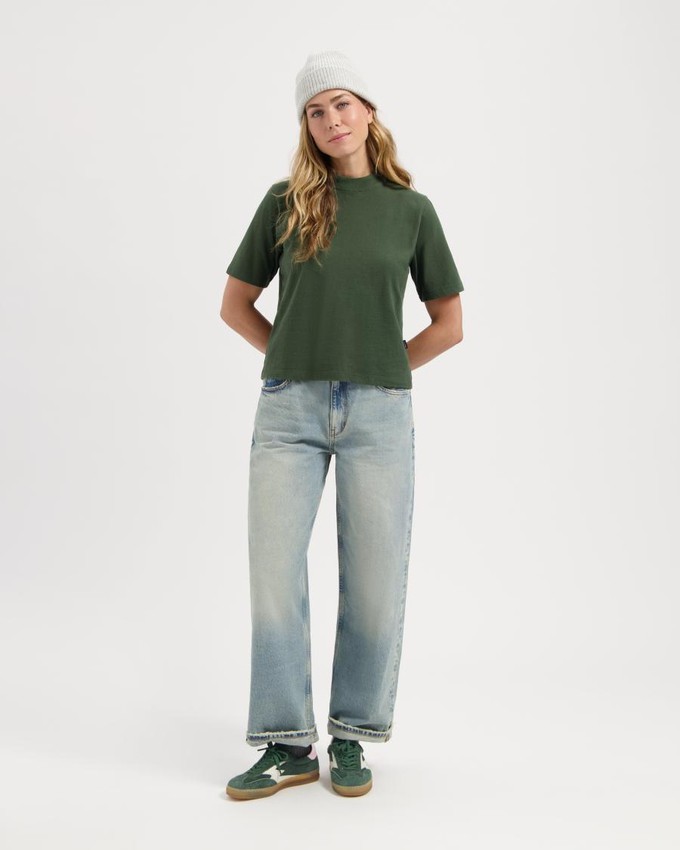 Jill heavy tee - moss green from Brand Mission