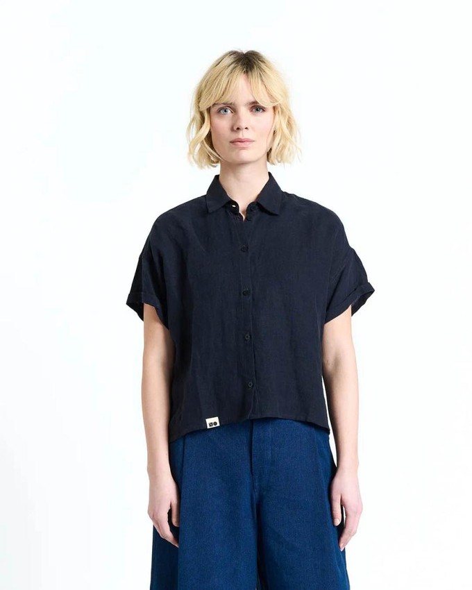 Zeel linnen blouse - navy from Brand Mission