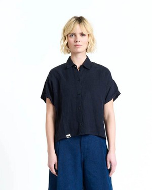 Zeel linnen blouse - navy from Brand Mission