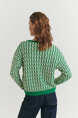 Minie trui - abundant green / white from Brand Mission