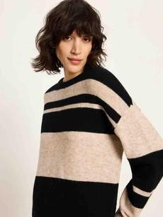 Virgin wollen trui ronde hals - nude black via Brand Mission